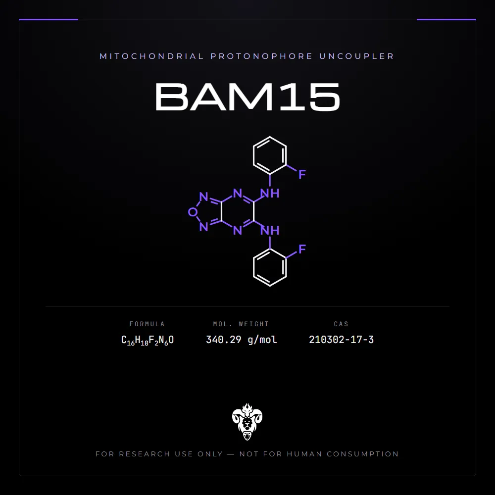BAM15 structure, C16H10F2N6O, 340.29 g/mol, CAS 210302-17-3