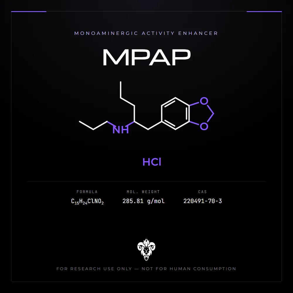 MPAP hydrochloride structure, C15H24ClNO2, 285.81 g/mol, CAS 220491-70-3