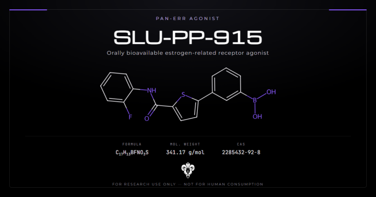 SLU-PP-915 chemical structure and identifiers, an orally bioavailable pan-ERR agonist research compound