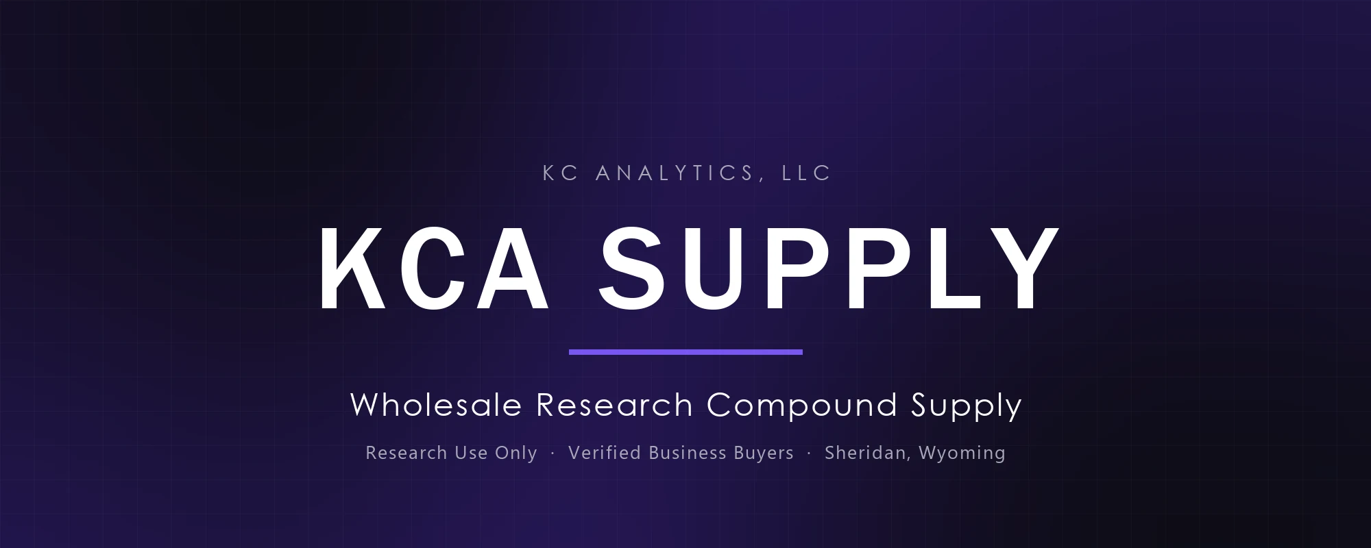 KCA Supply, the wholesale research compound supply arm of KC Analytics, LLC