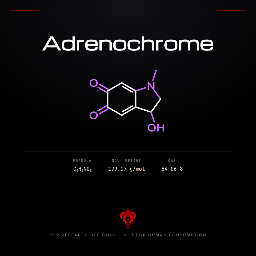 Chemical structure representation of Adrenochrome.