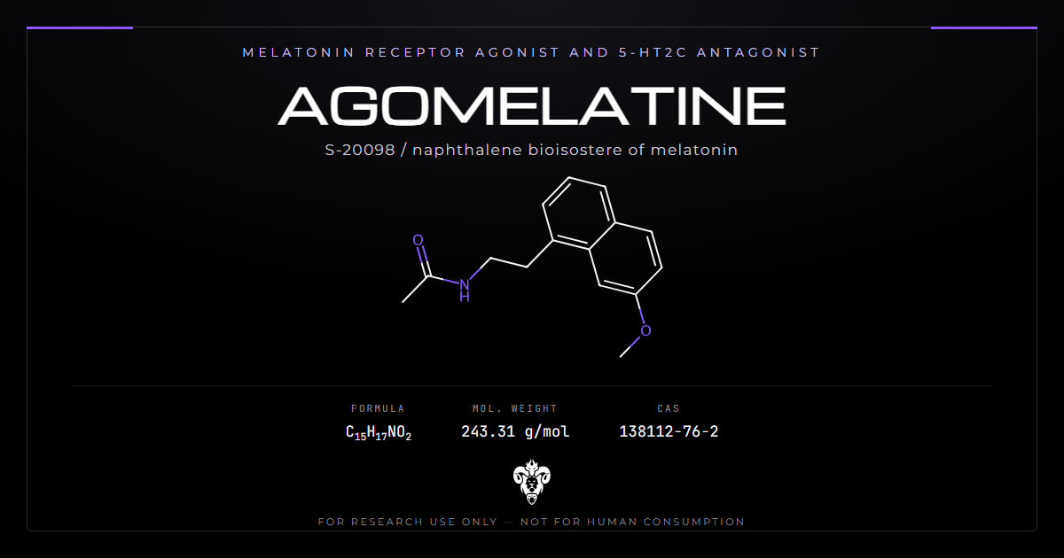 Agomelatine structure, the naphthalene melatonin receptor agonist