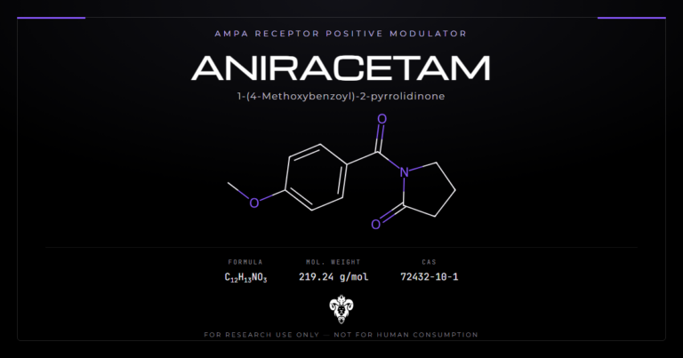 Aniracetam identity card, the anisoyl pyrrolidinone AMPA receptor modulator