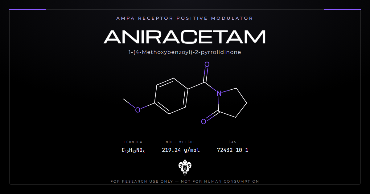 Aniracetam identity card, the anisoyl pyrrolidinone AMPA receptor modulator