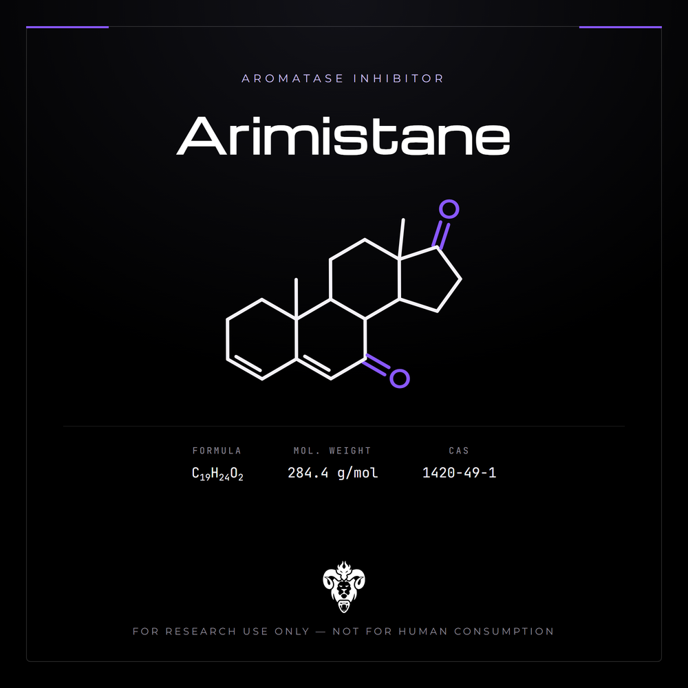 Chemical structure representation of Arimistane, an androstane derivative.