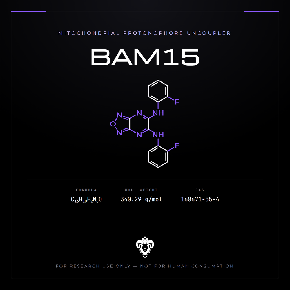 Chemical structure representation of BAM15, a thiadiazole-diamine.