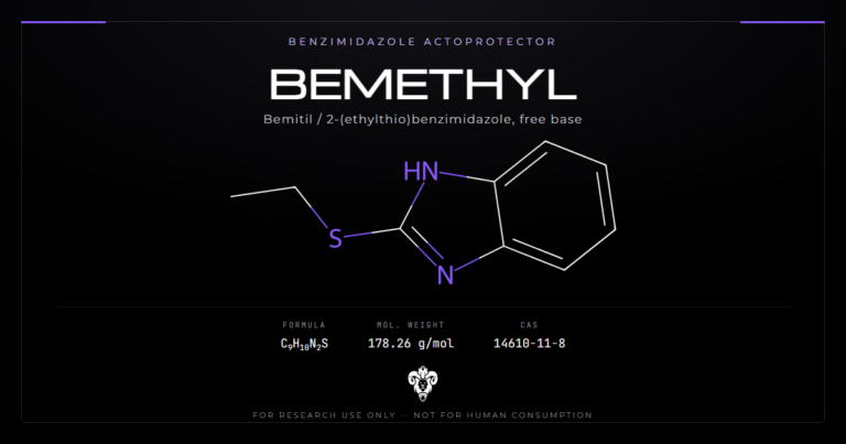 Bemethyl structure, the benzimidazole actoprotector, free base
