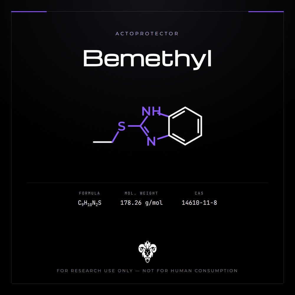 Chemical structure representation of Bemethyl, a benzimidazole derivative.