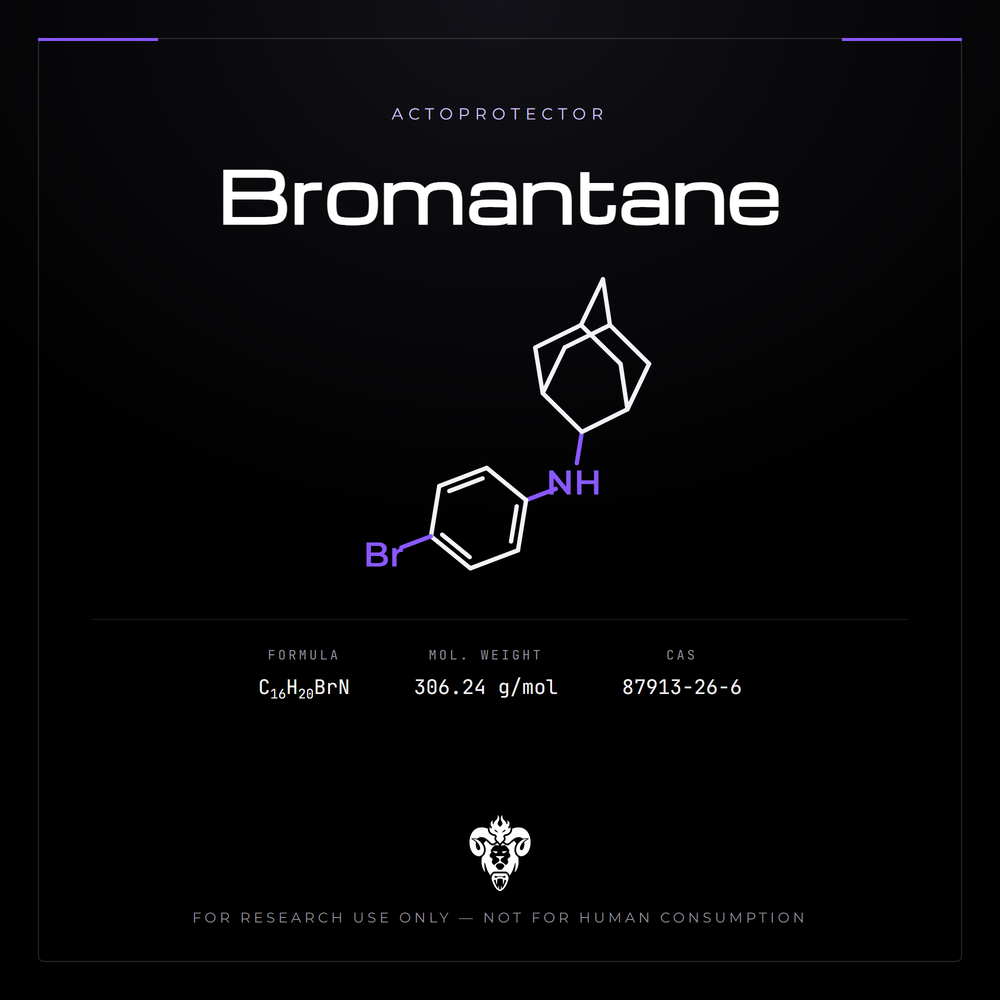 Chemical structure representation of Bromantane, an adamantane derivative.