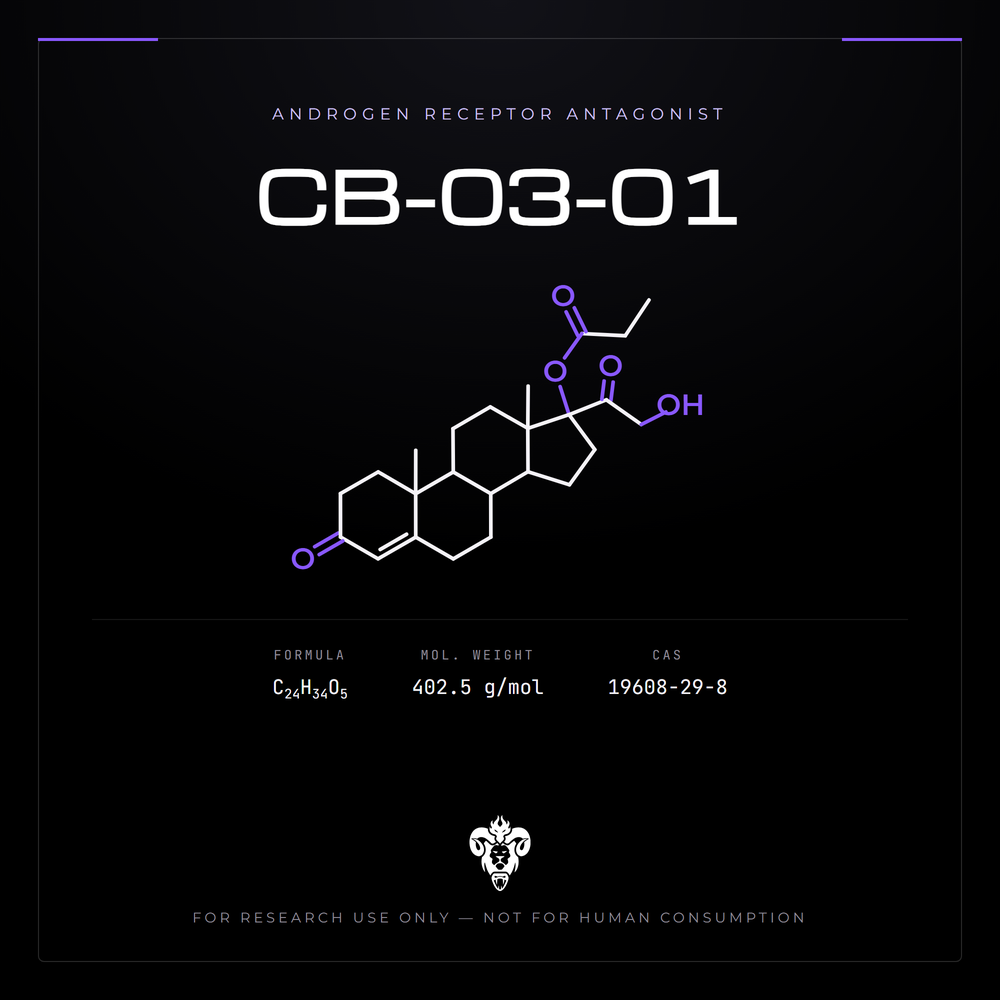 Chemical structure representation of CB-03-01, a pregnane Steroid / Ester Derivative.