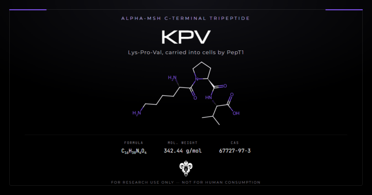 KPV cover, the alpha-MSH C-terminal tripeptide and its identity data