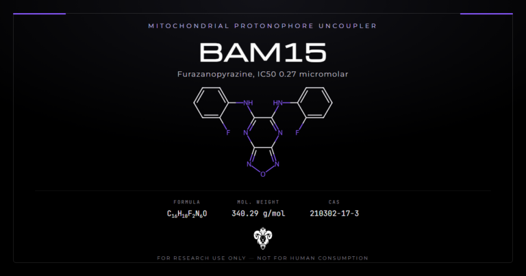 BAM15 cover, the furazanopyrazine mitochondrial uncoupler and its identity data