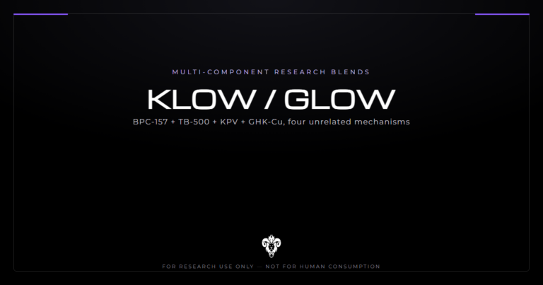 KLOW and GLOW cover, the multi-component peptide research blends and their compositions