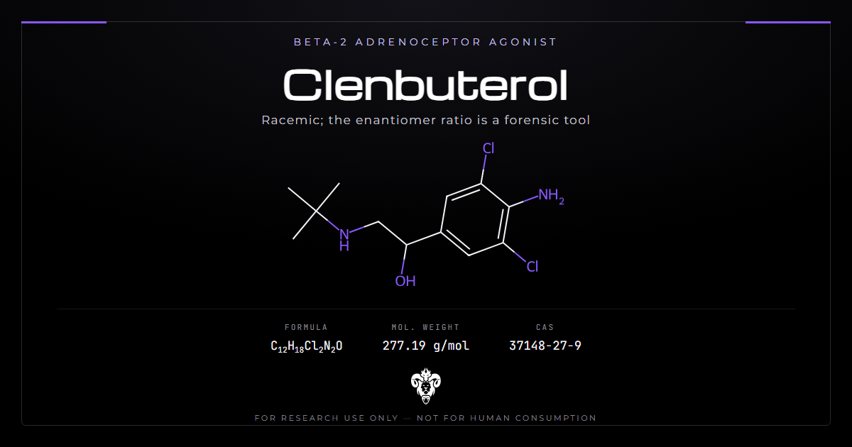 Clenbuterol cover, the beta-2 adrenoceptor agonist and its identity data