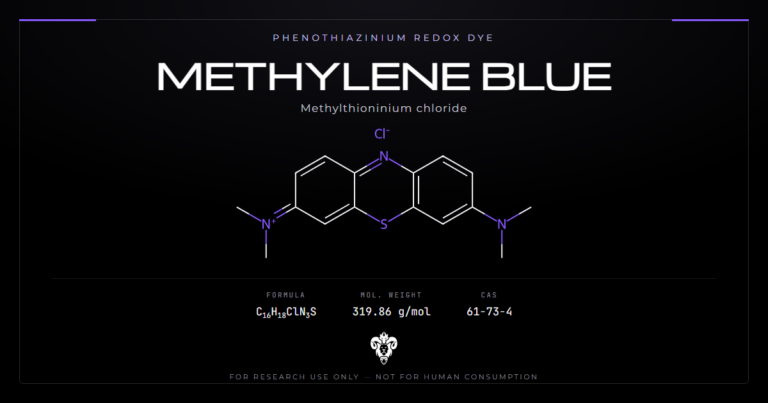 Methylene blue chemical structure, methylthioninium chloride, phenothiazinium redox dye