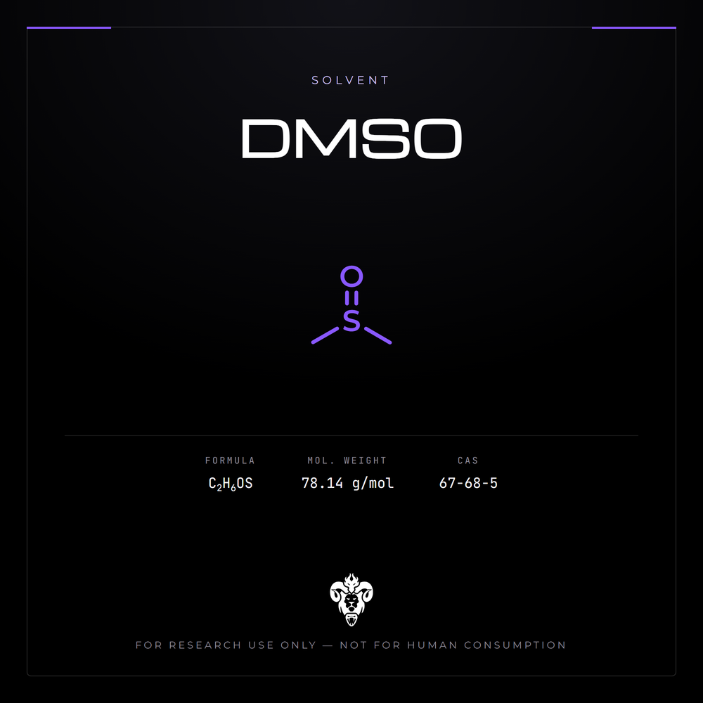 Chemical structure representation of DMSO, an organosulfur / Sulfoxide Polar Aprotic Solvent.