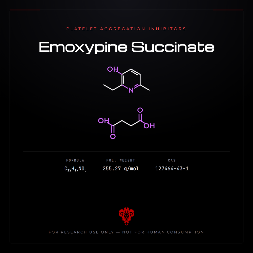 Chemical structure representation of Emoxypine Succinate, a 3-Hydroxypyridine Derivative / Dicarboxylic Acid Salt.
