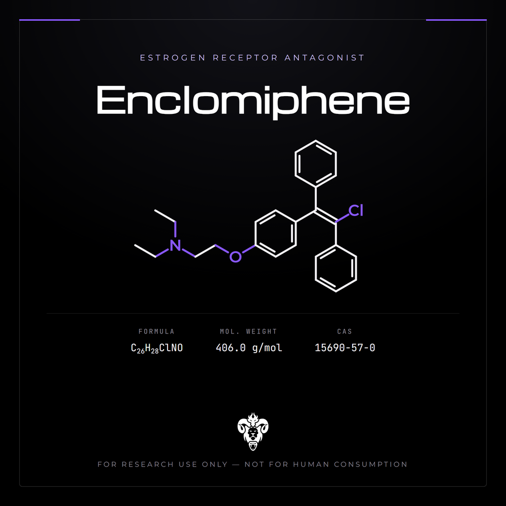 Chemical structure representation of Enclomiphene, a triphenylethylene Derivative.