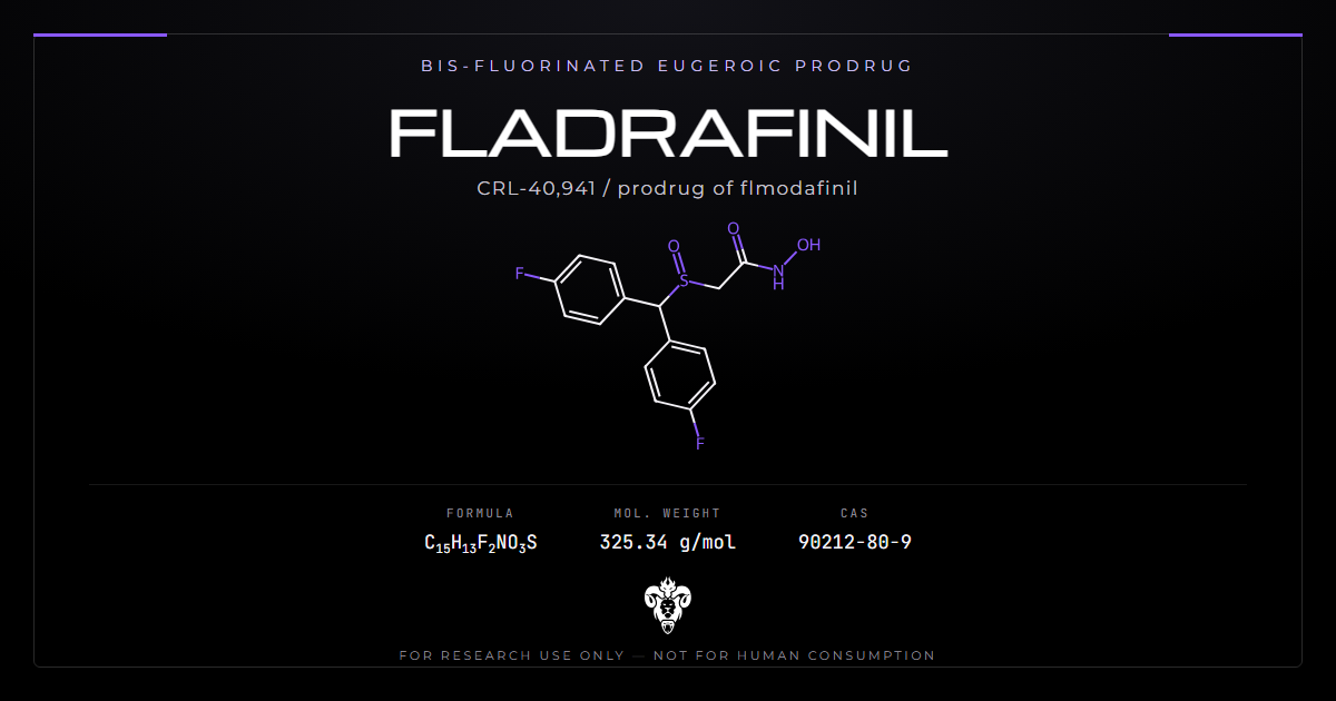 Fladrafinil structure, the bis-fluorinated hydroxamic acid analogue of adrafinil