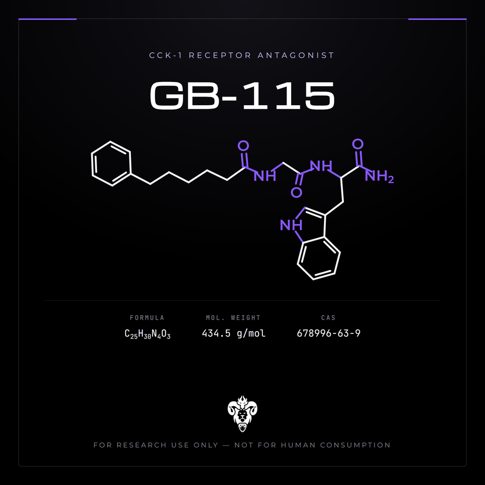 Chemical structure representation of GB-115, a synthetic Retro-Dipeptoid.