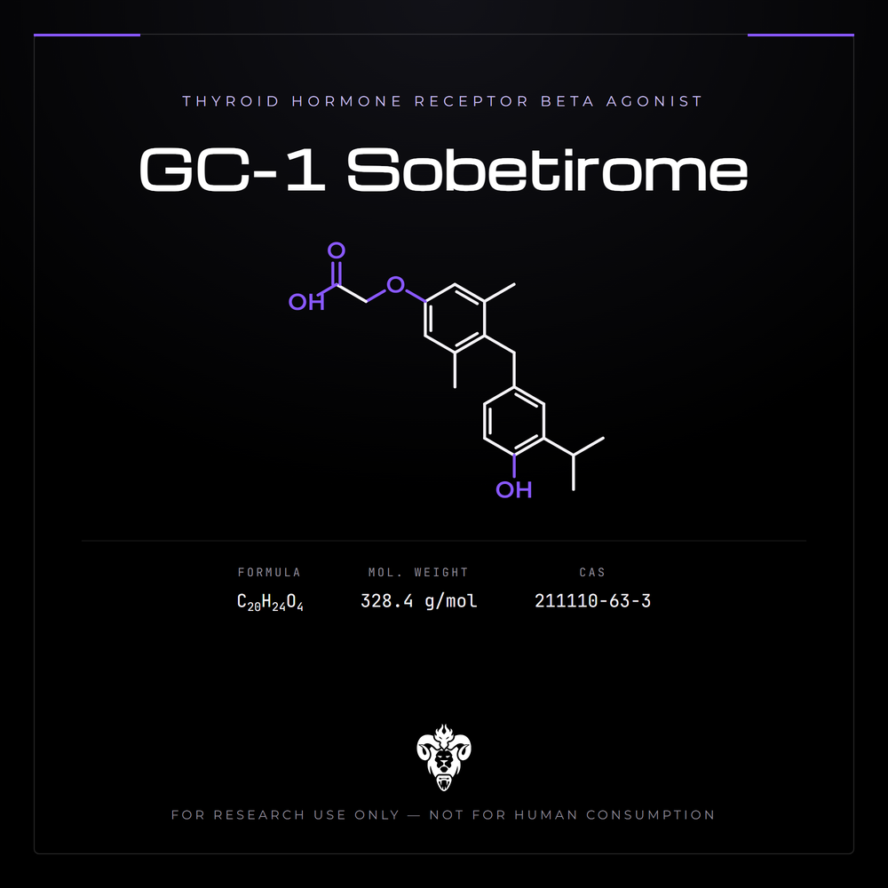 Chemical structure representation of GC-1 Sobetirome, a diarylmethane Derivative.