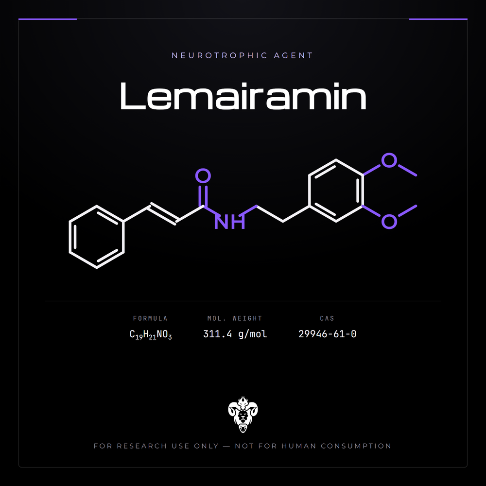 Chemical structure representation of Lemairamin, a lignan amide (WS-9885B).