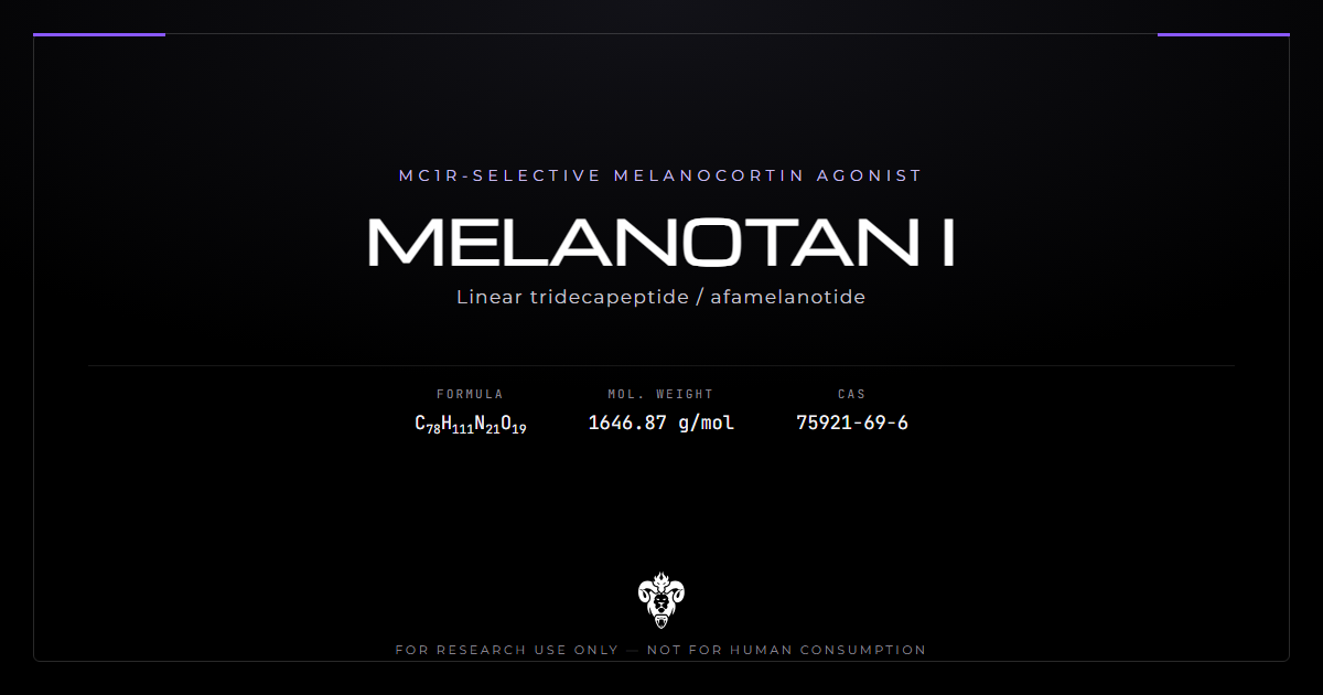 Melanotan I cover, the MC1R-selective tridecapeptide afamelanotide