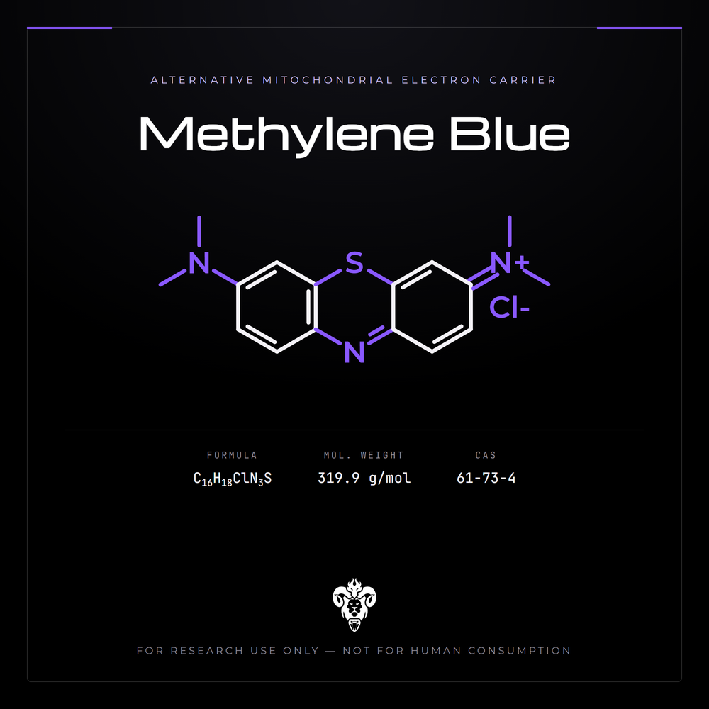 Chemical structure representation of Methylene Blue, a phenothiazinium dye, chloride salt.