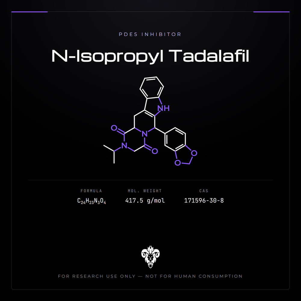 Chemical structure representation of N-Isopropyl Tadalafil, a tetrahydro-β-carboline.