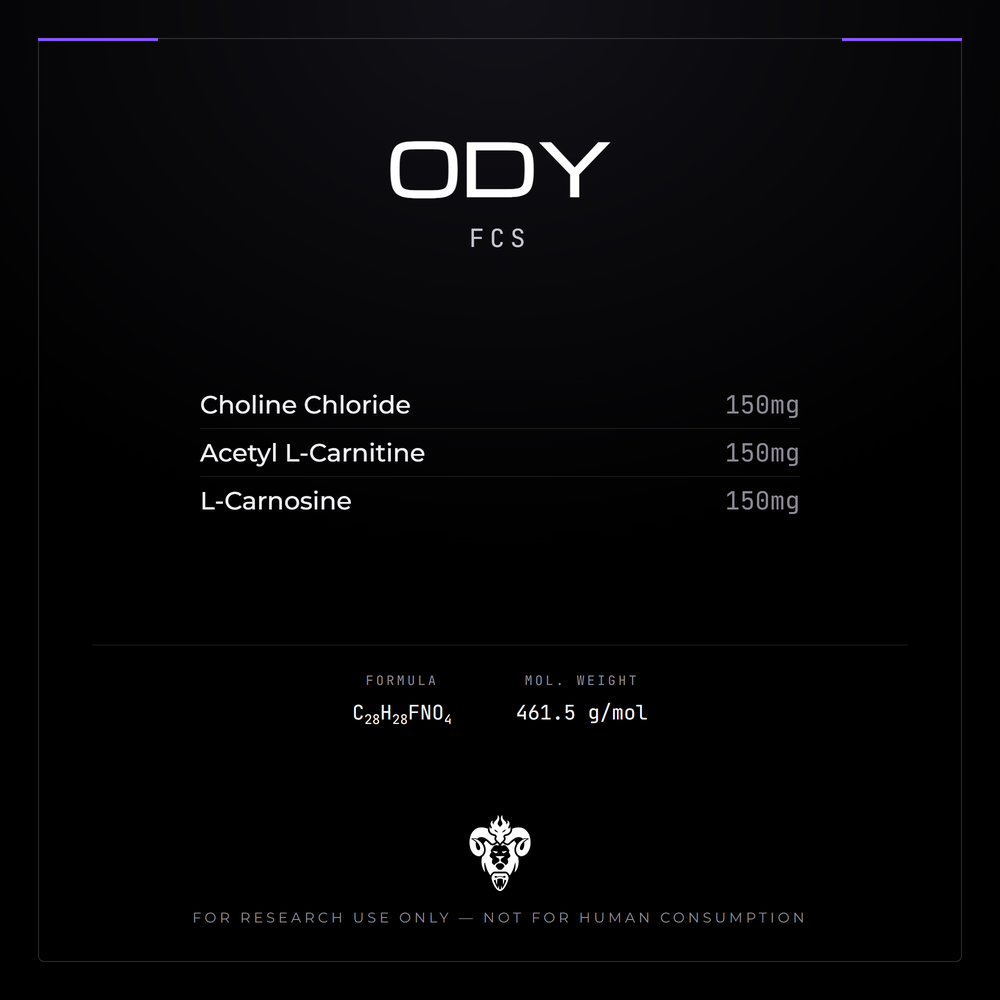Kimera Chems research compound cover for ODY (FCS), a multi-component amino formulation.
