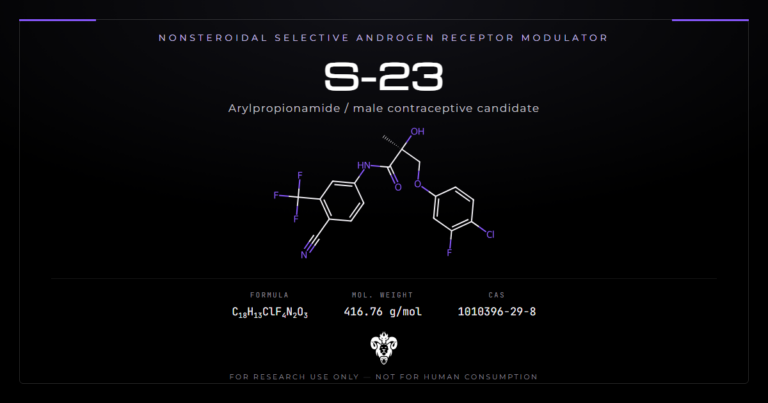 S-23 structure, the nonsteroidal SARM developed for male contraception