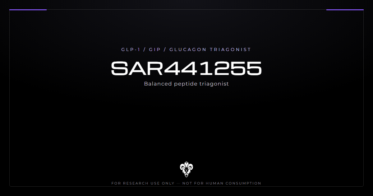 SAR441255 GLP-1/GIP/glucagon triagonist backbone modification map and palmitoyl side chain