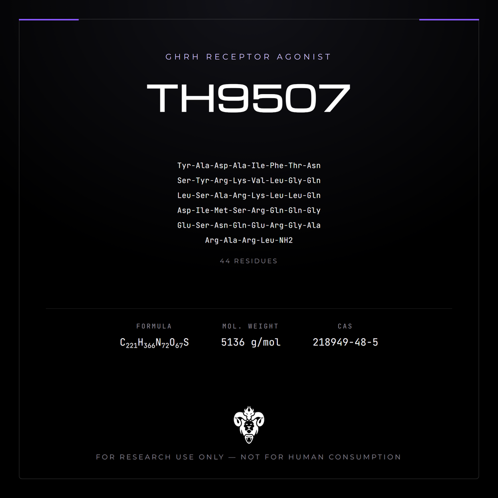 Kimera Chems research compound cover for TH9507, a synthetic GHRH analog peptide.