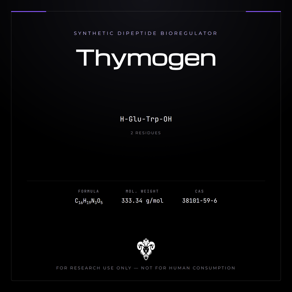 Kimera Chems research compound cover for Thymogen, a synthetic dipeptide bioregulator.