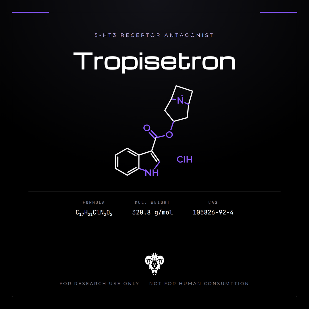 Chemical structure representation of Tropisetron, an indole derivative.
