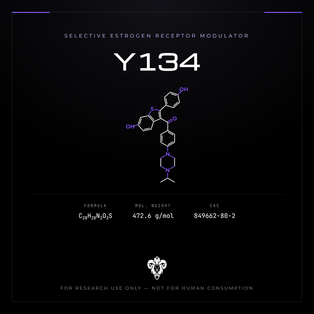 Chemical structure representation of Y134, a nonsteroidal estrogen receptor ligand.